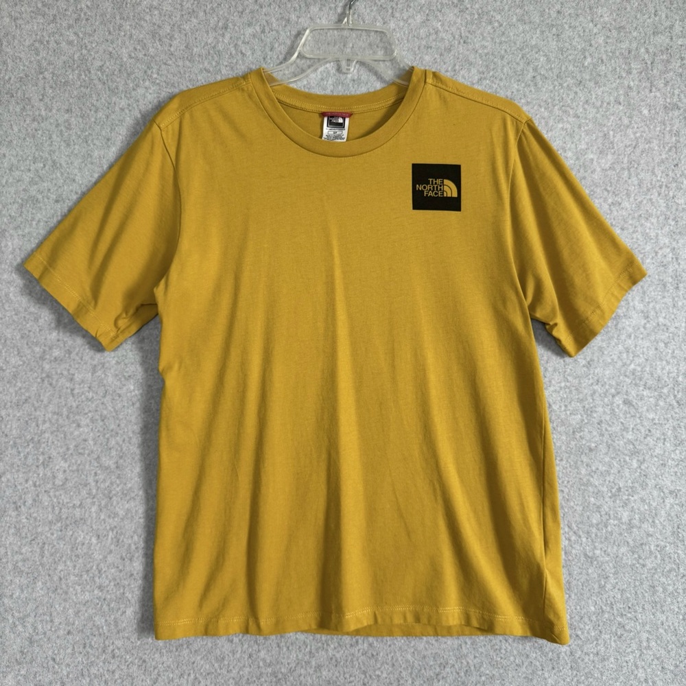 The North Face T Shirt Size Small Mustard Yellow Short Sleeve Box Half Dome Logo